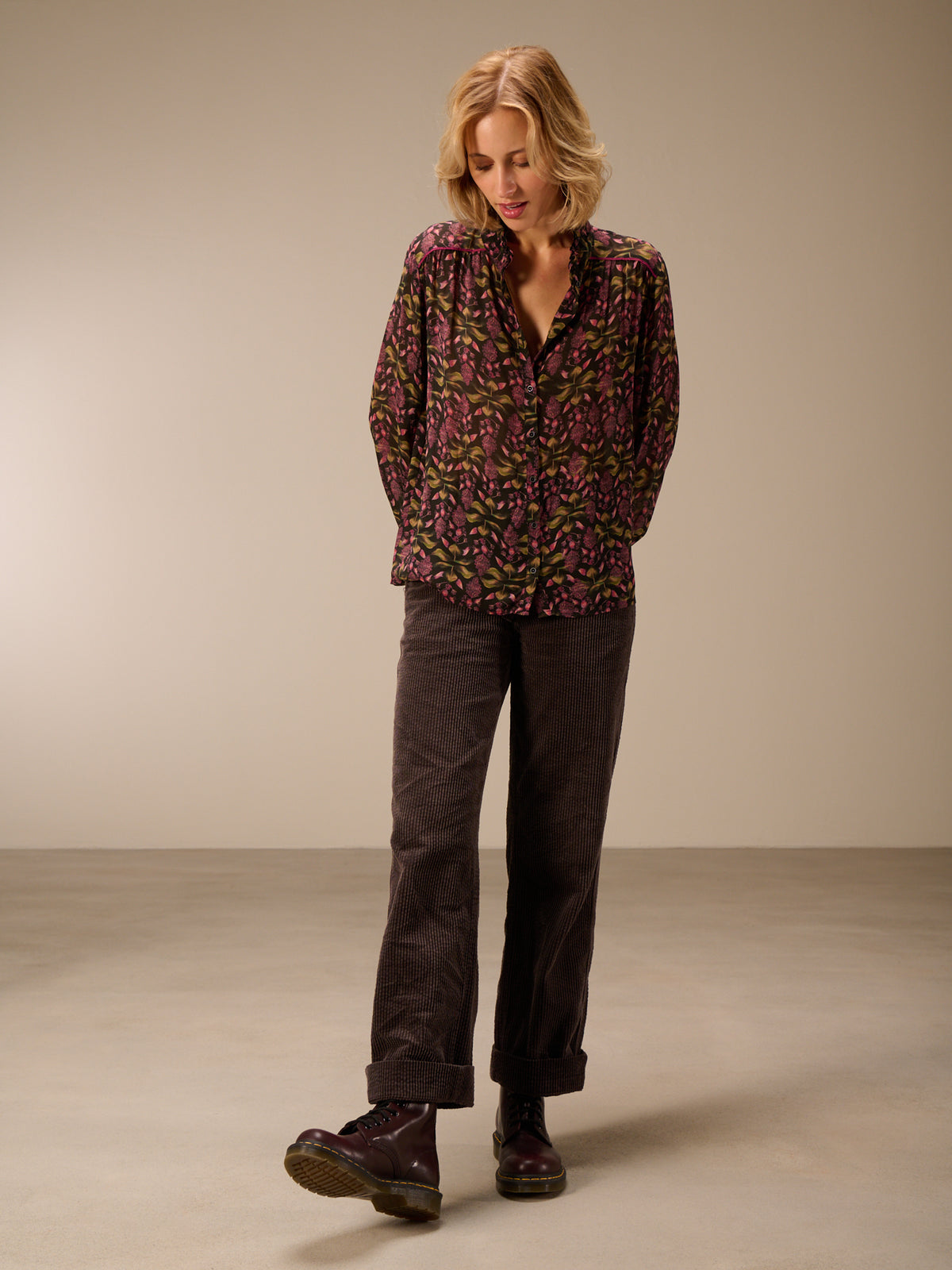 blouse avec détails à volants