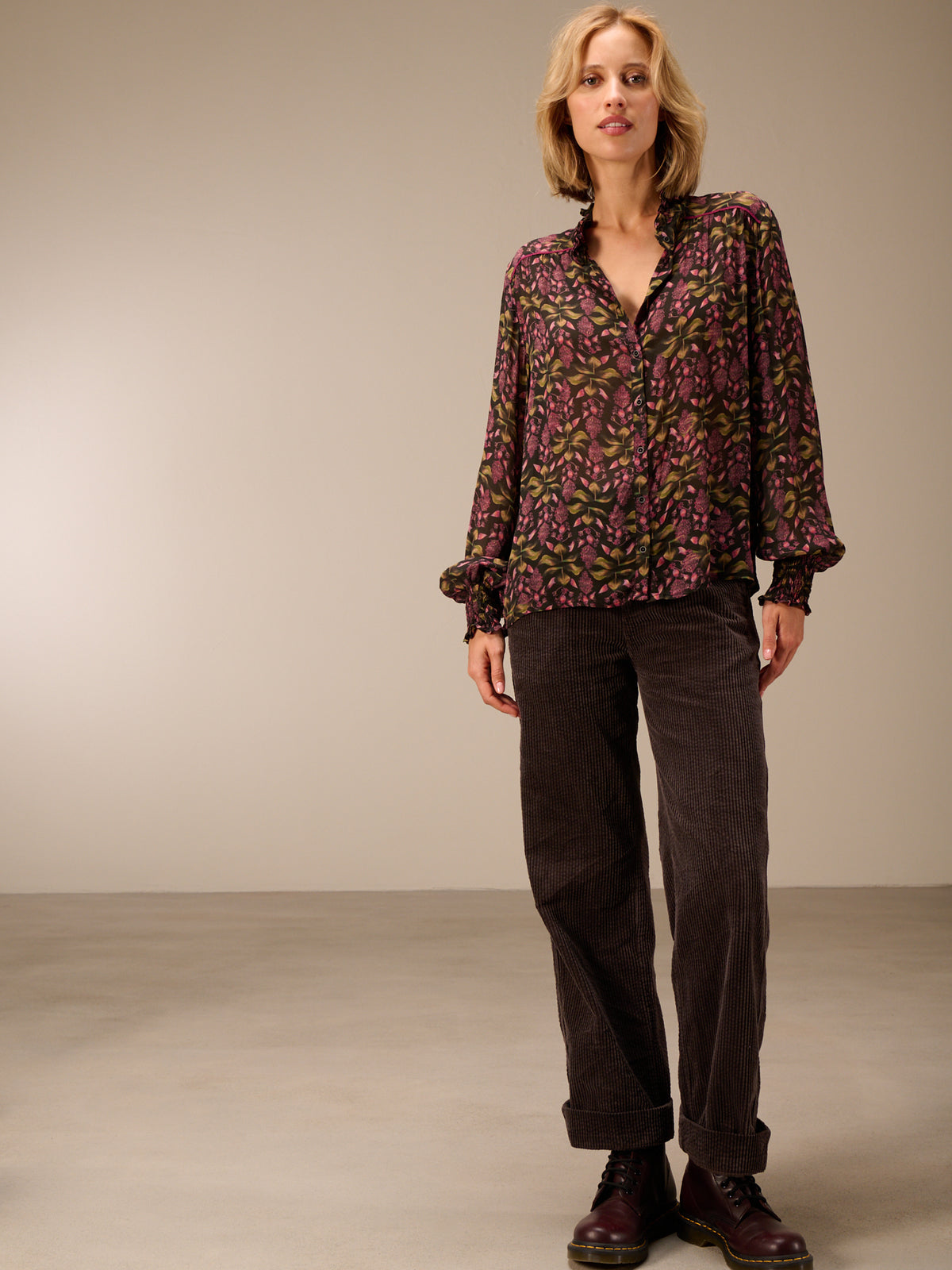 blouse avec détails à volants