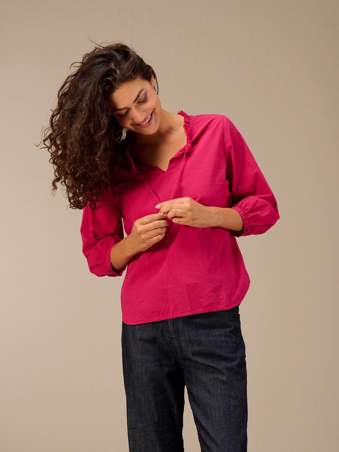 Bluse mit V-Ausschnitt
