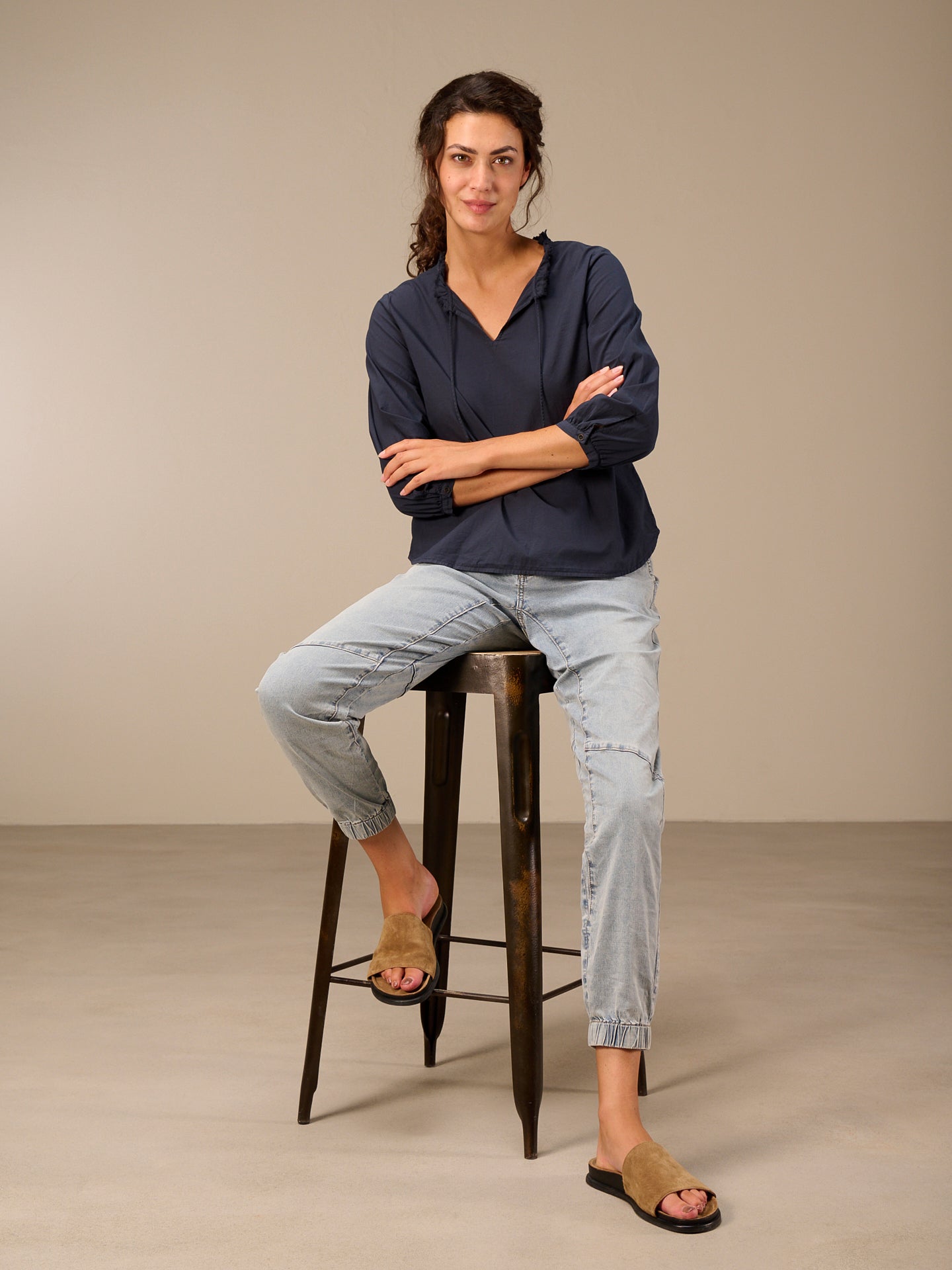 Bluse mit V-Ausschnitt