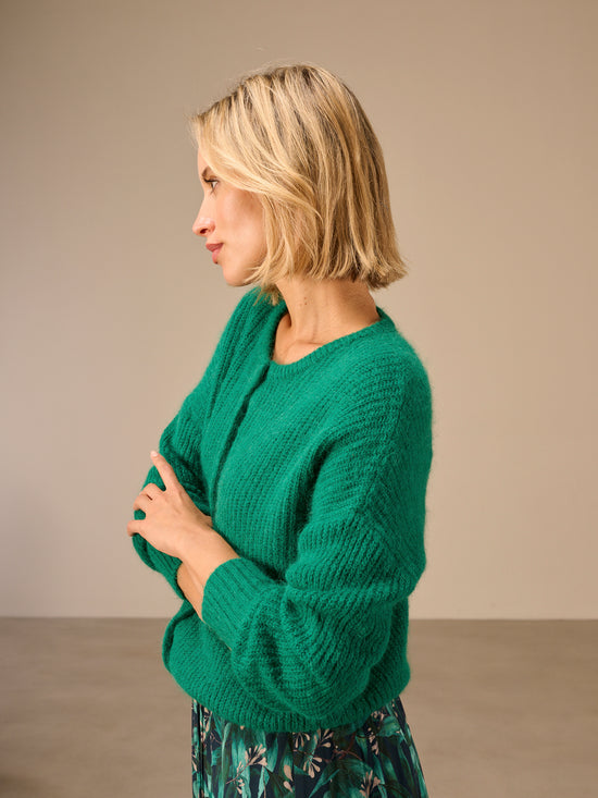 Giacca in maglia con scollo rotondo