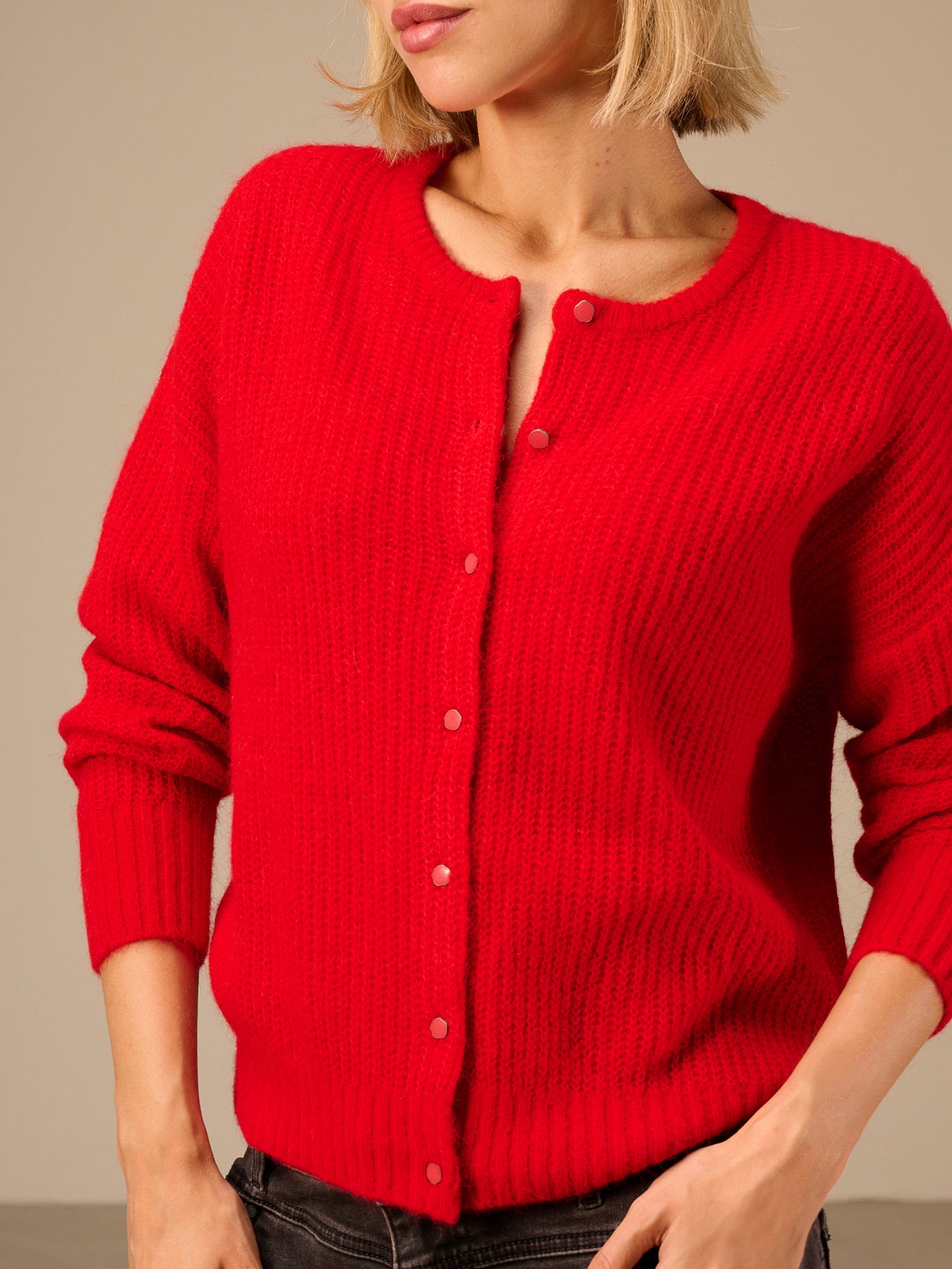 Giacca in maglia con scollo rotondo