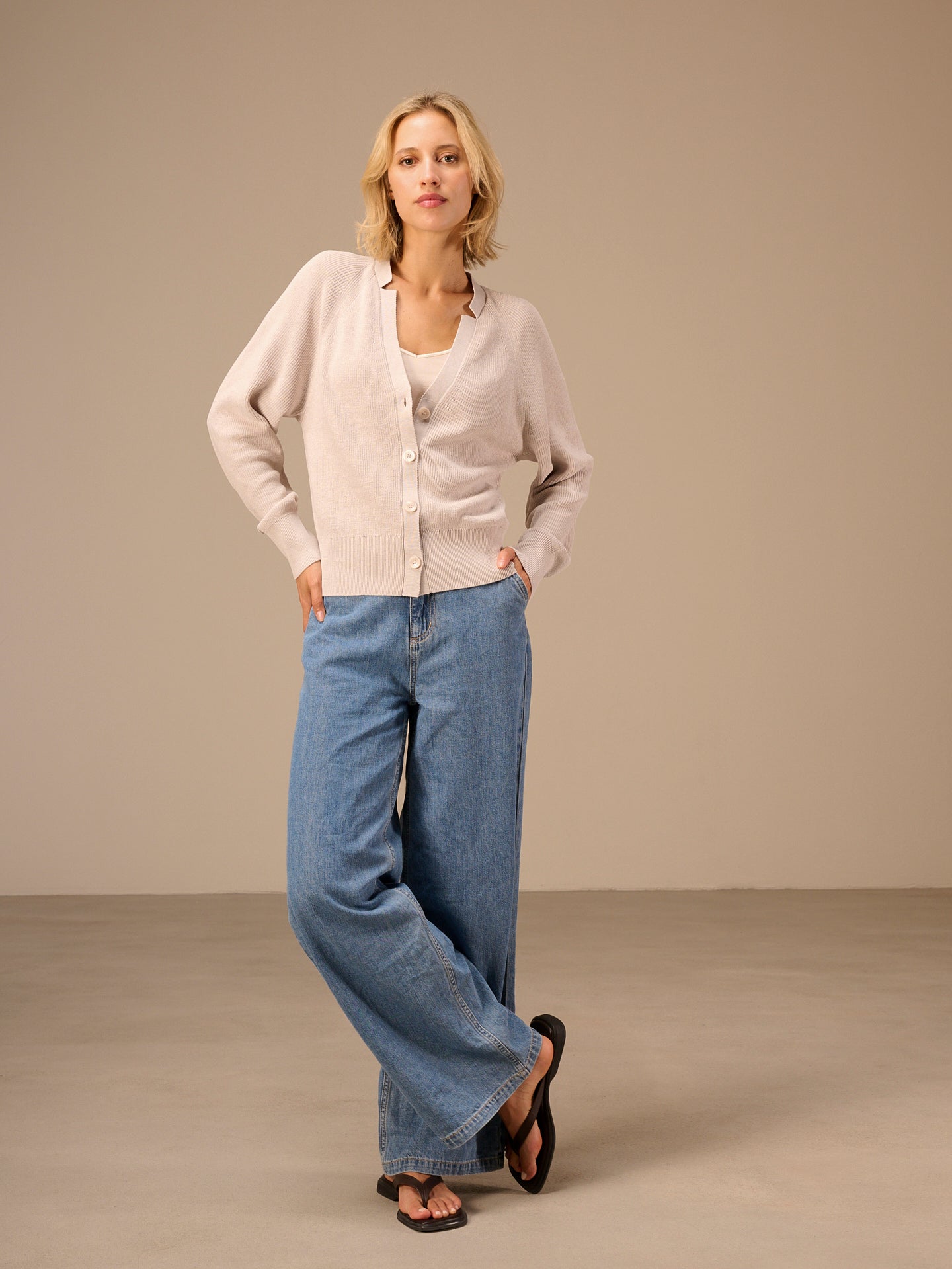 Giacca in maglia con scollo a V