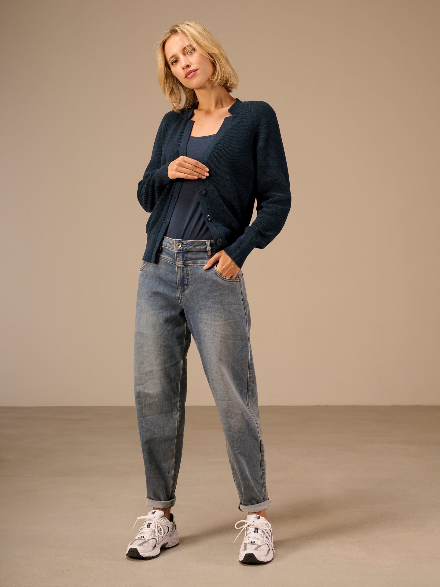 Giacca in maglia con scollo a V