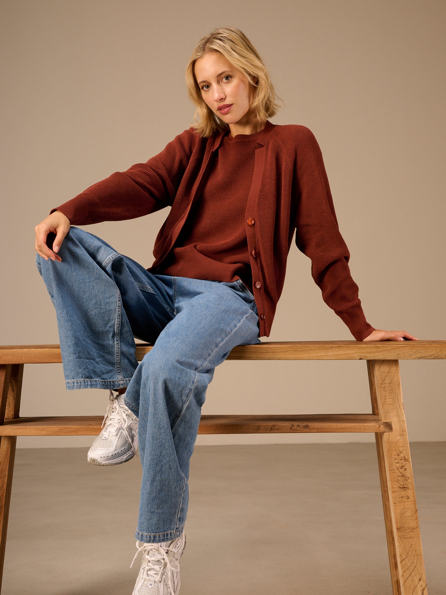 Giacca in maglia con scollo a V