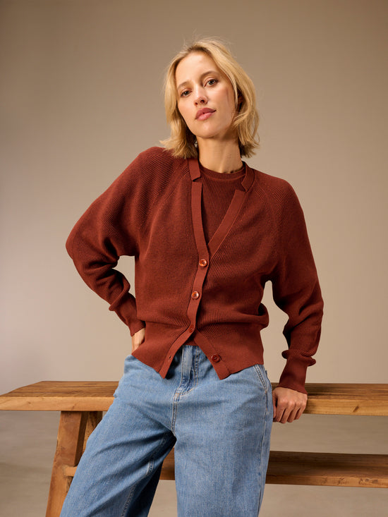 Strickjacke mit V-Ausschnitt