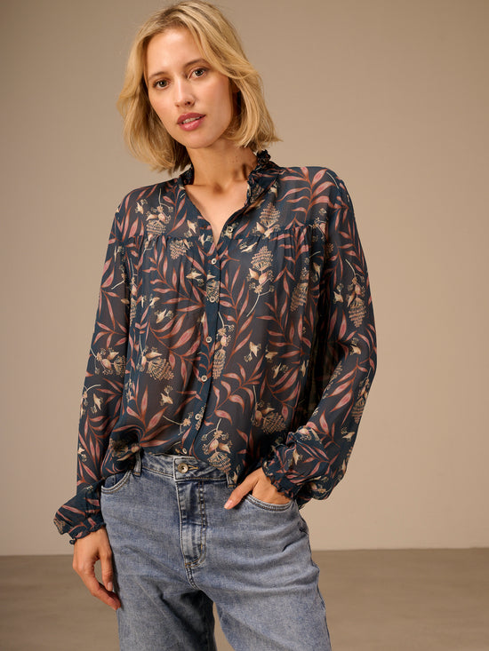 Blouse with ruffle detail