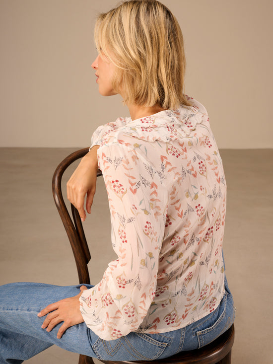 Blouse with ruffle detail