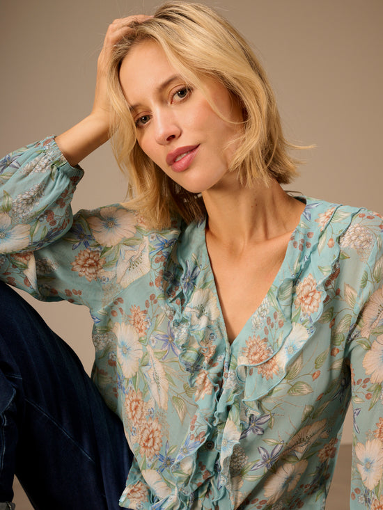 Blouse with ruffle detail