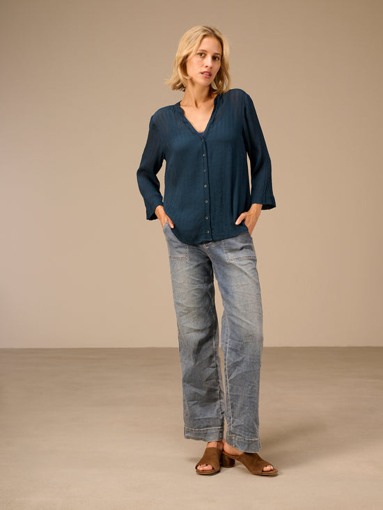 Bluse mit V-Ausschnitt
