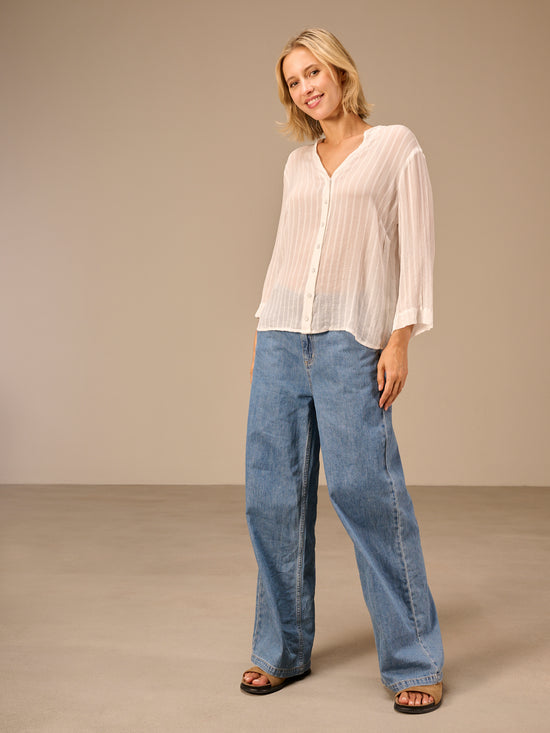 Bluse mit V-Ausschnitt