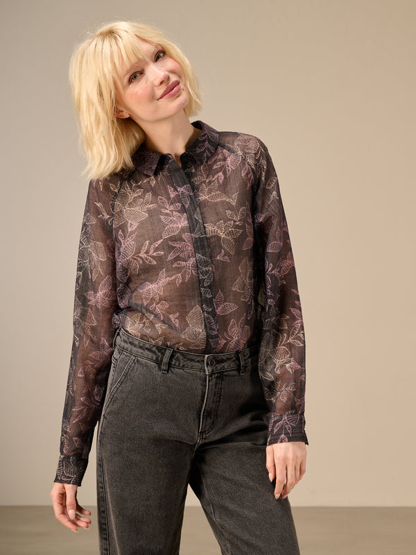 Blouse with button placket