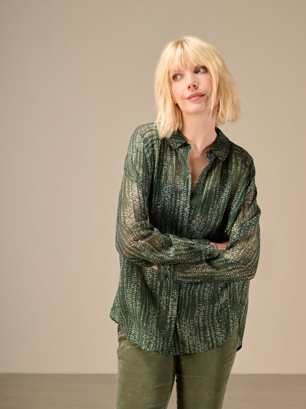 Blouse with button placket