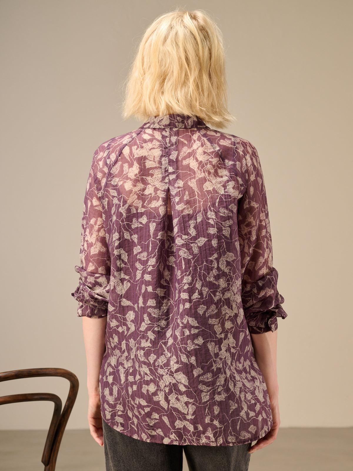 Blouse with button placket