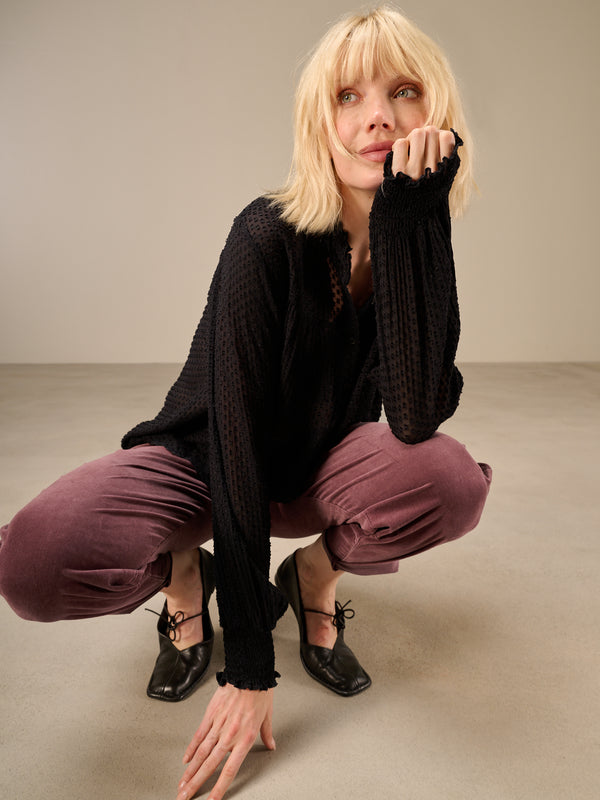 Blouse with ruffle detail