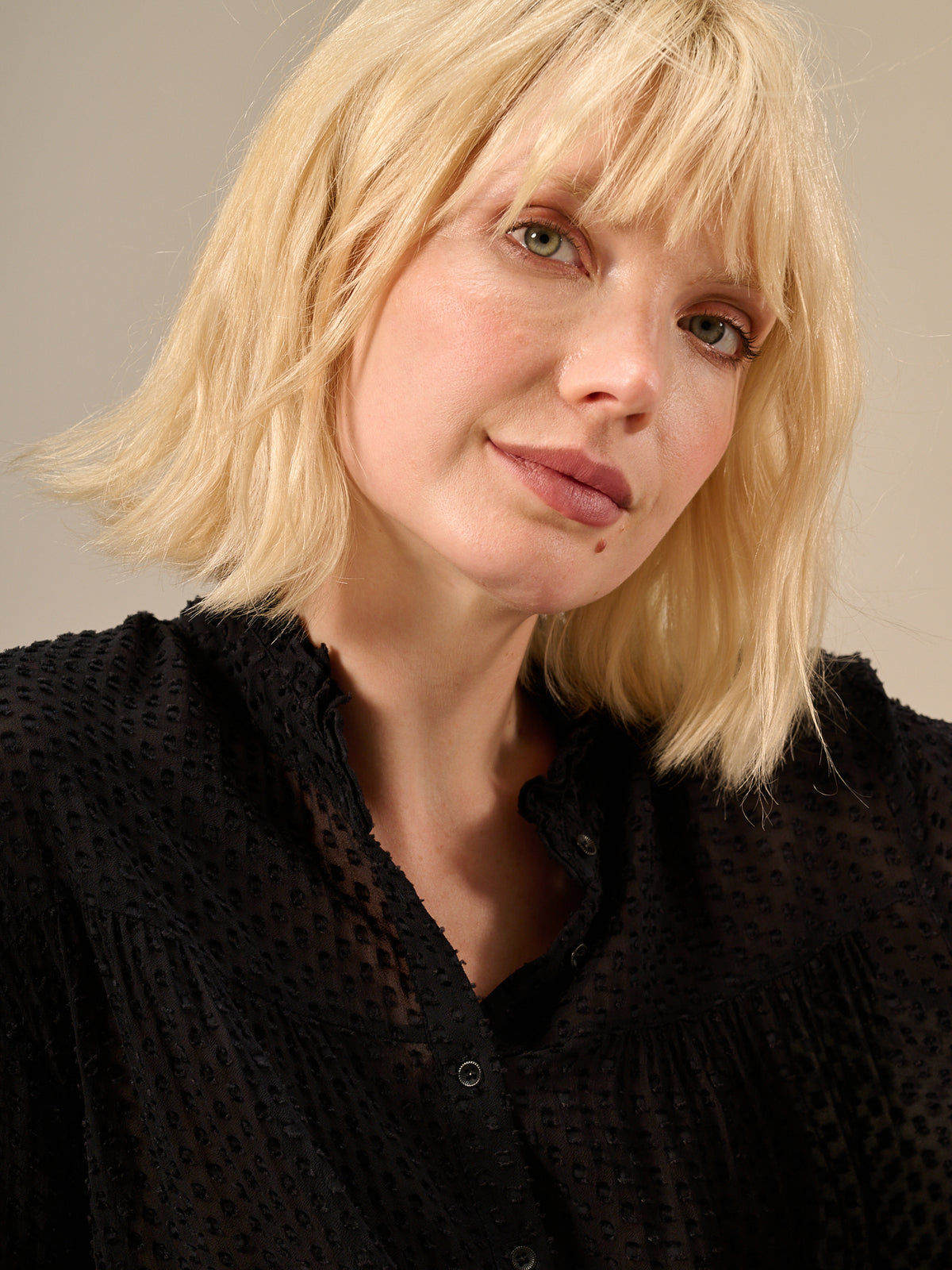 Blouse with ruffle detail