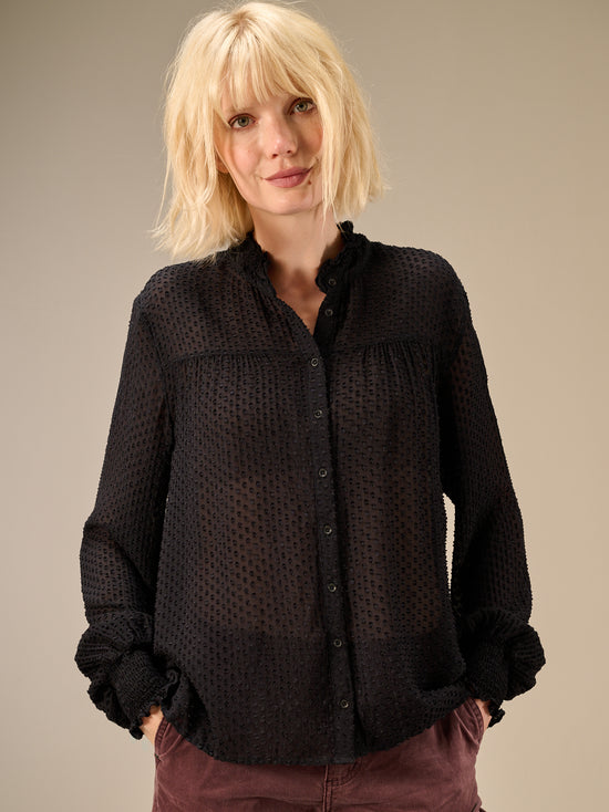 Blouse with ruffle detail