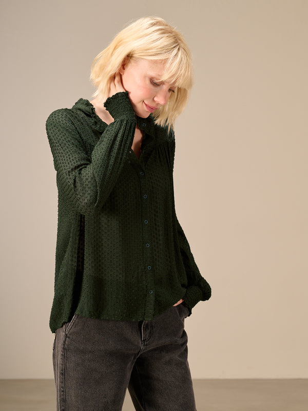 Blouse with ruffle detail