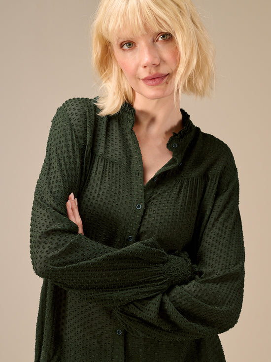 Blouse with ruffle detail