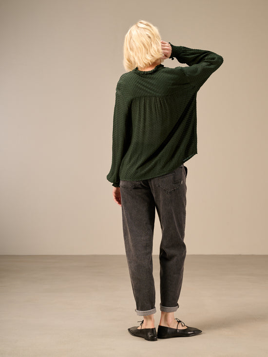 Blouse with ruffle detail