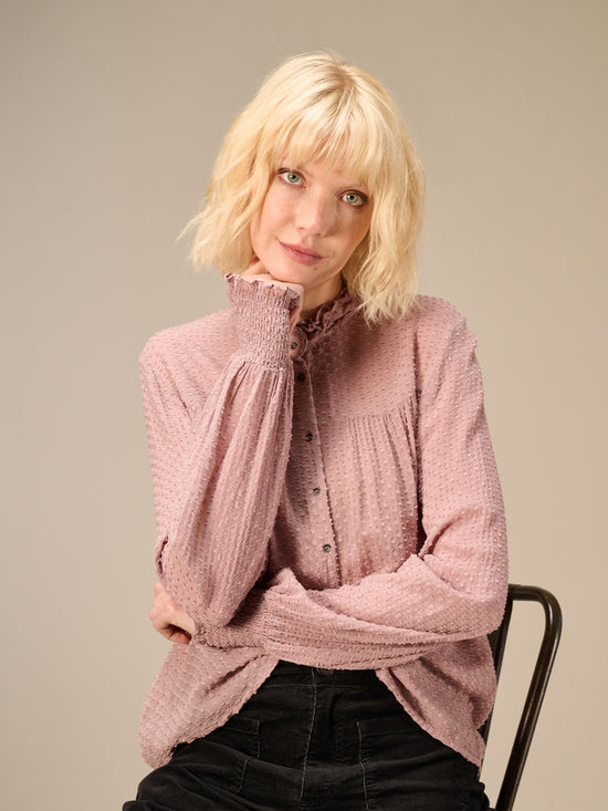 blouse avec détails à volants