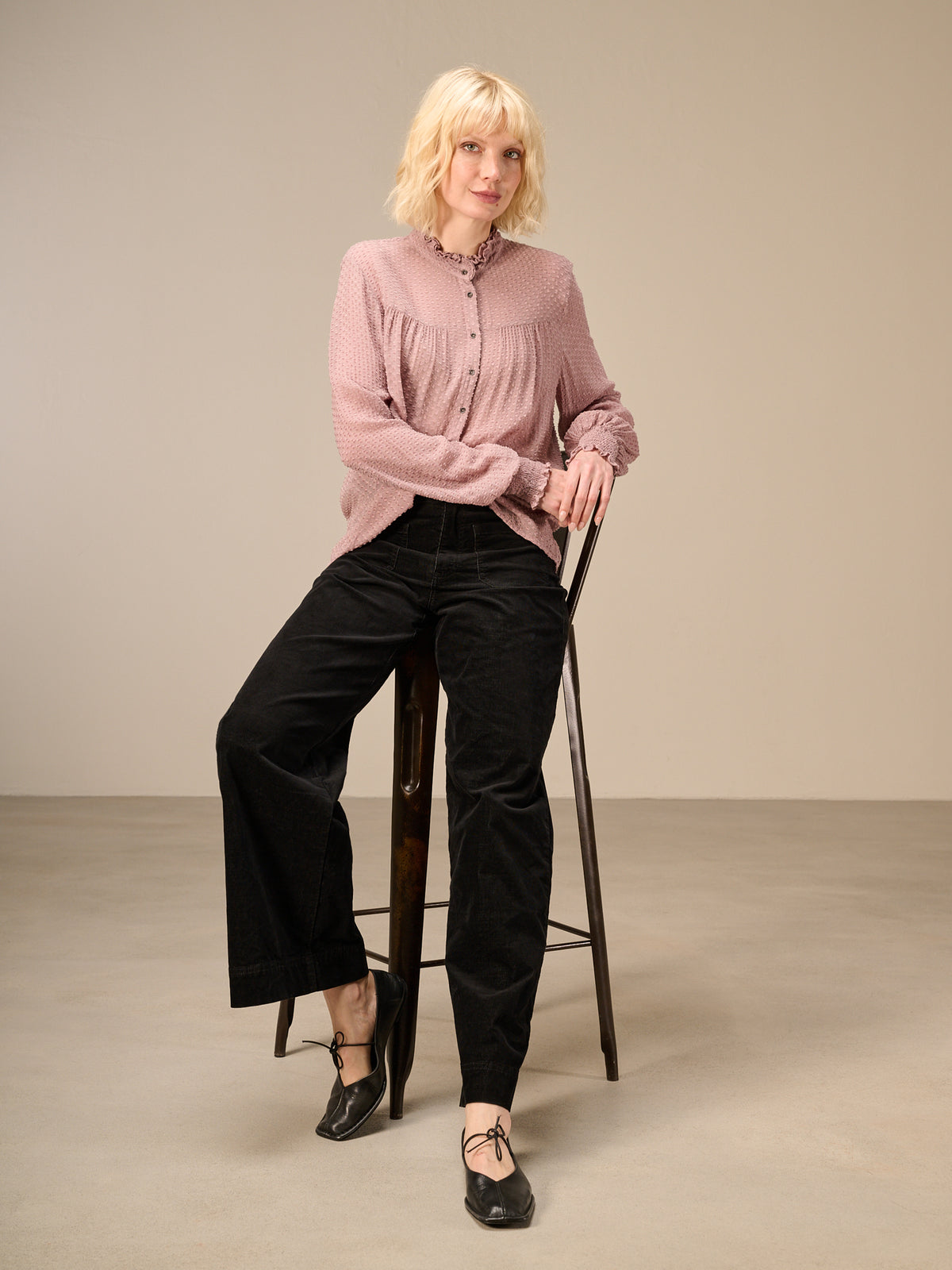 Blouse with ruffle detail