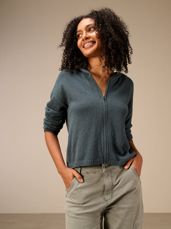 Strickjacke mit Kapuze
