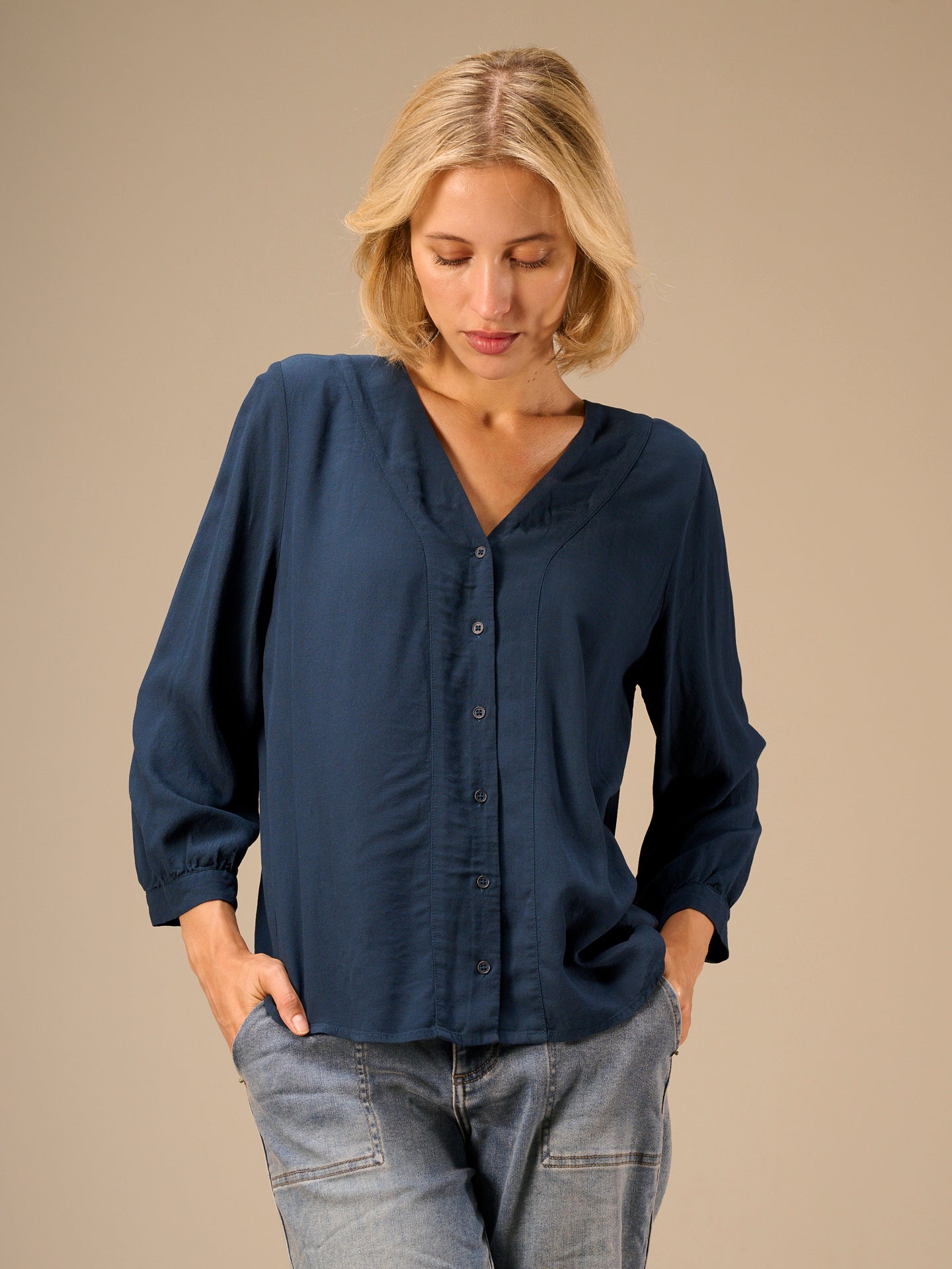 Blusa tinta unita