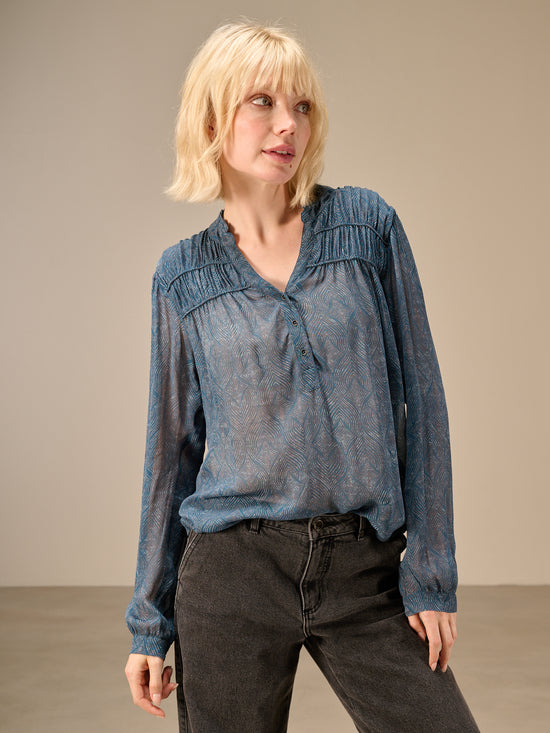 Blouse with ruffle detail