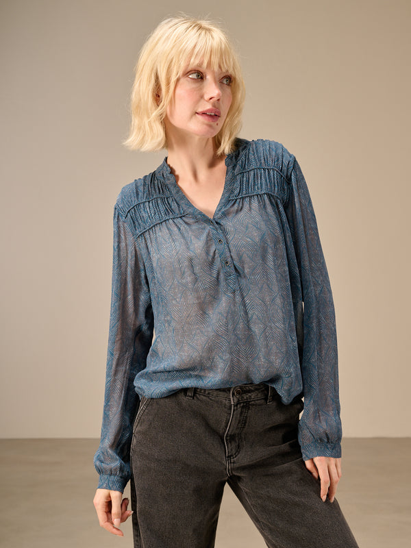 Blouse with ruffle detail