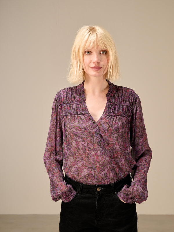 Blouse with ruffle detail
