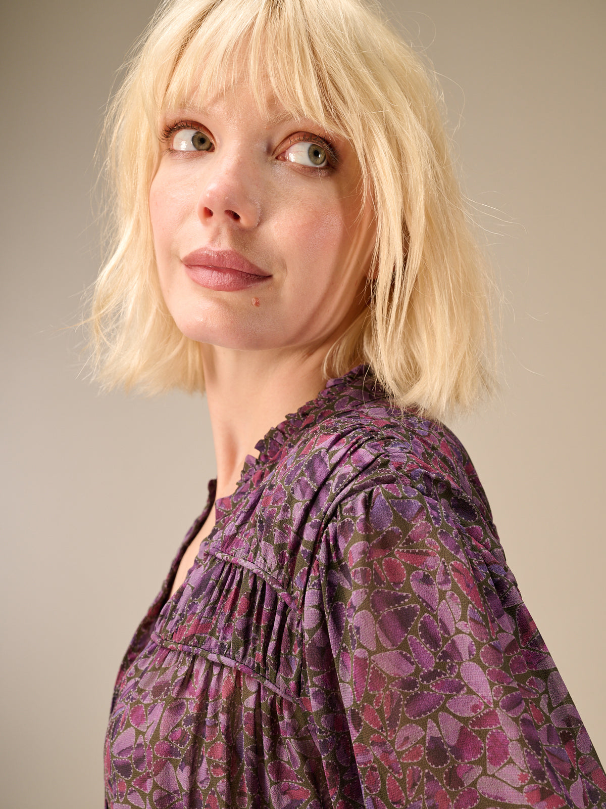 Blouse with ruffle detail