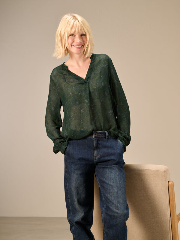 V-neck blouse