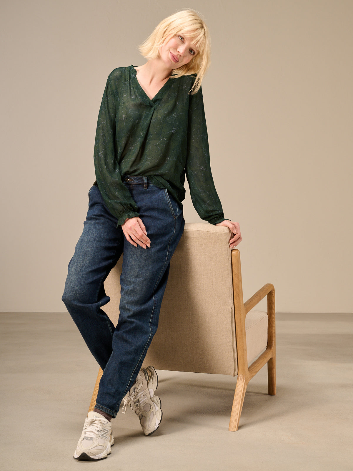 V-neck blouse
