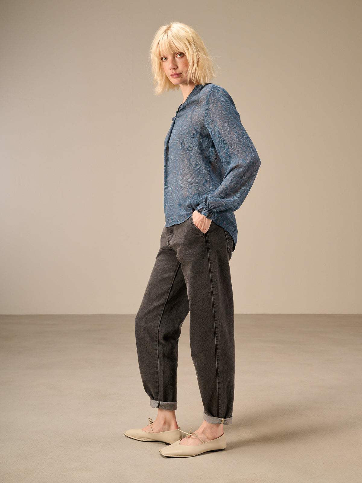 V-neck blouse