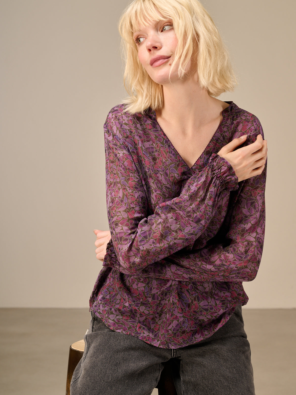 V-neck blouse