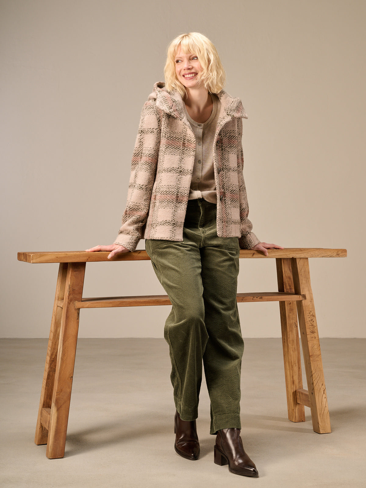 veste avec motif à carreaux