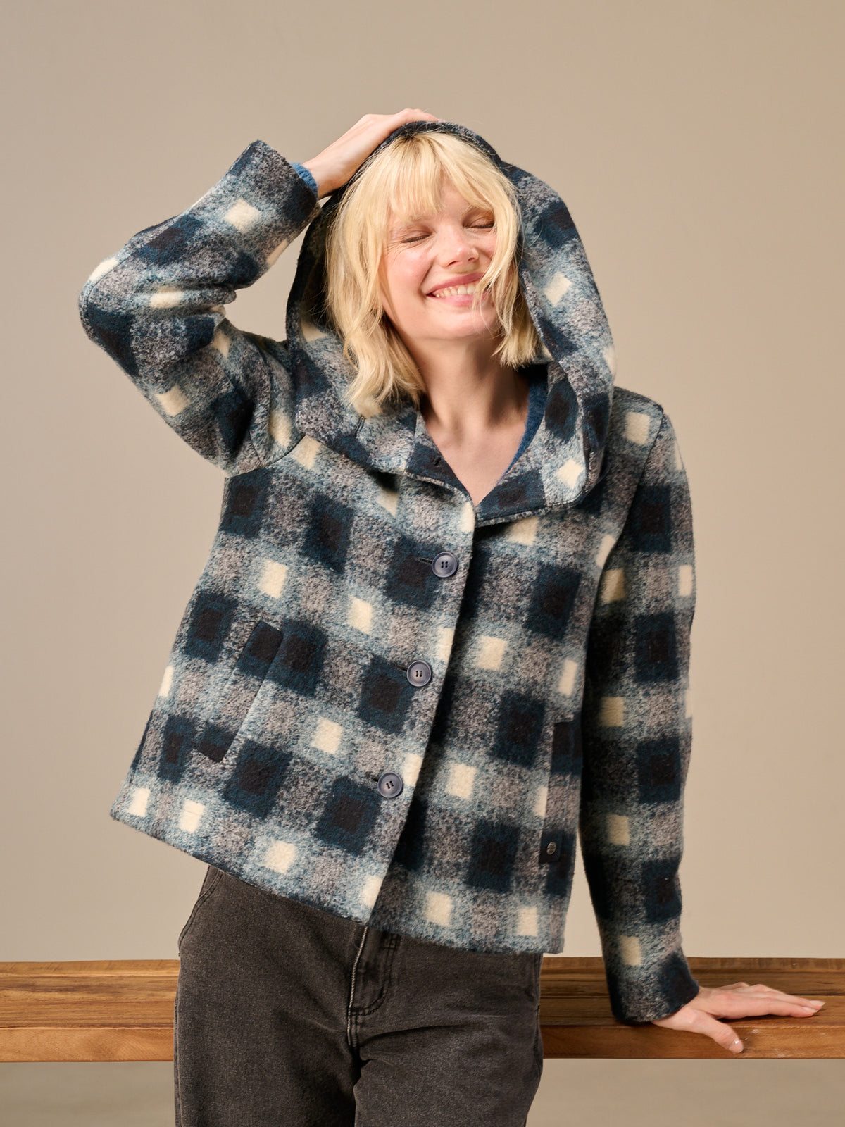 veste avec motif à carreaux