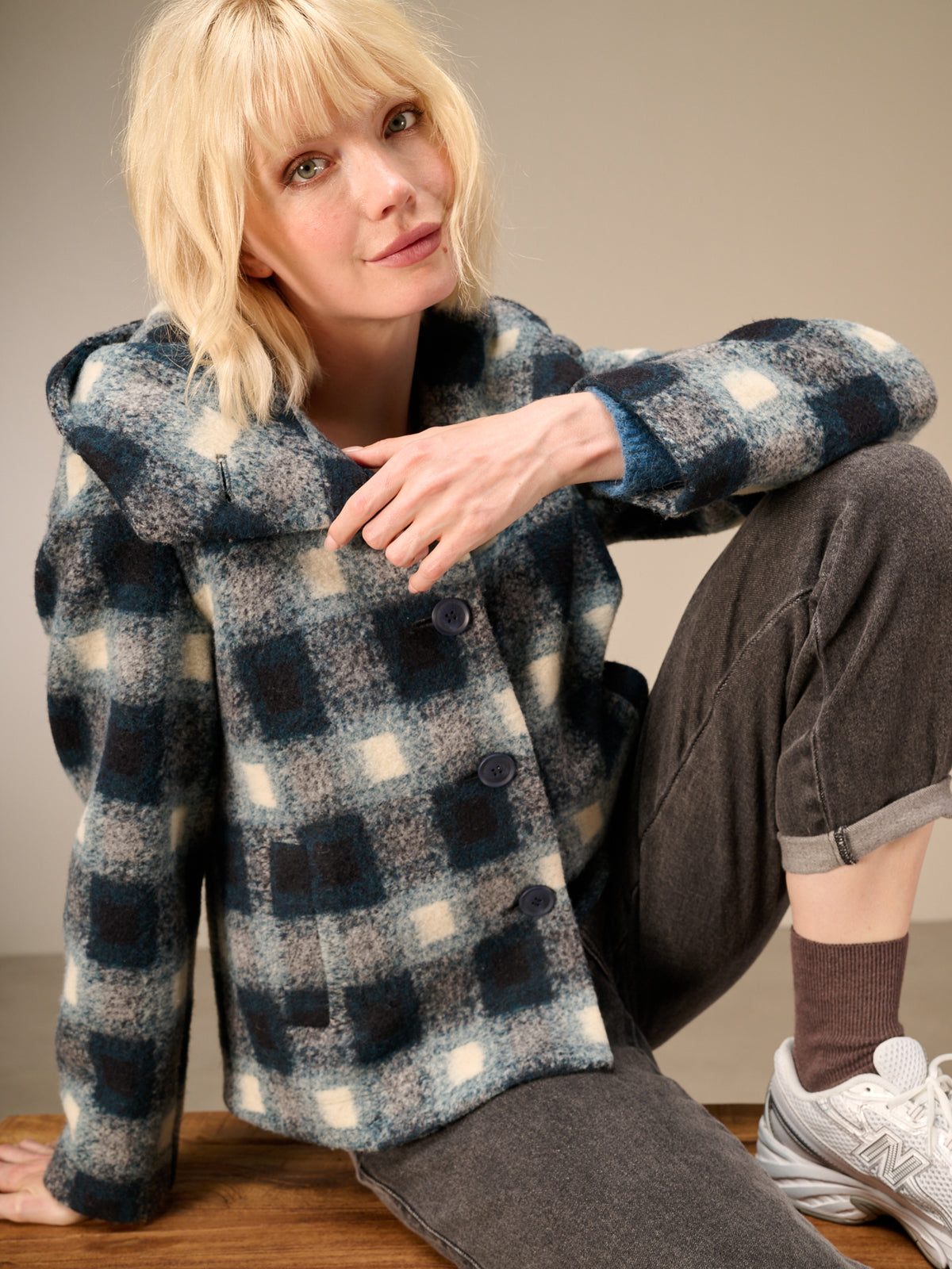 veste avec motif à carreaux