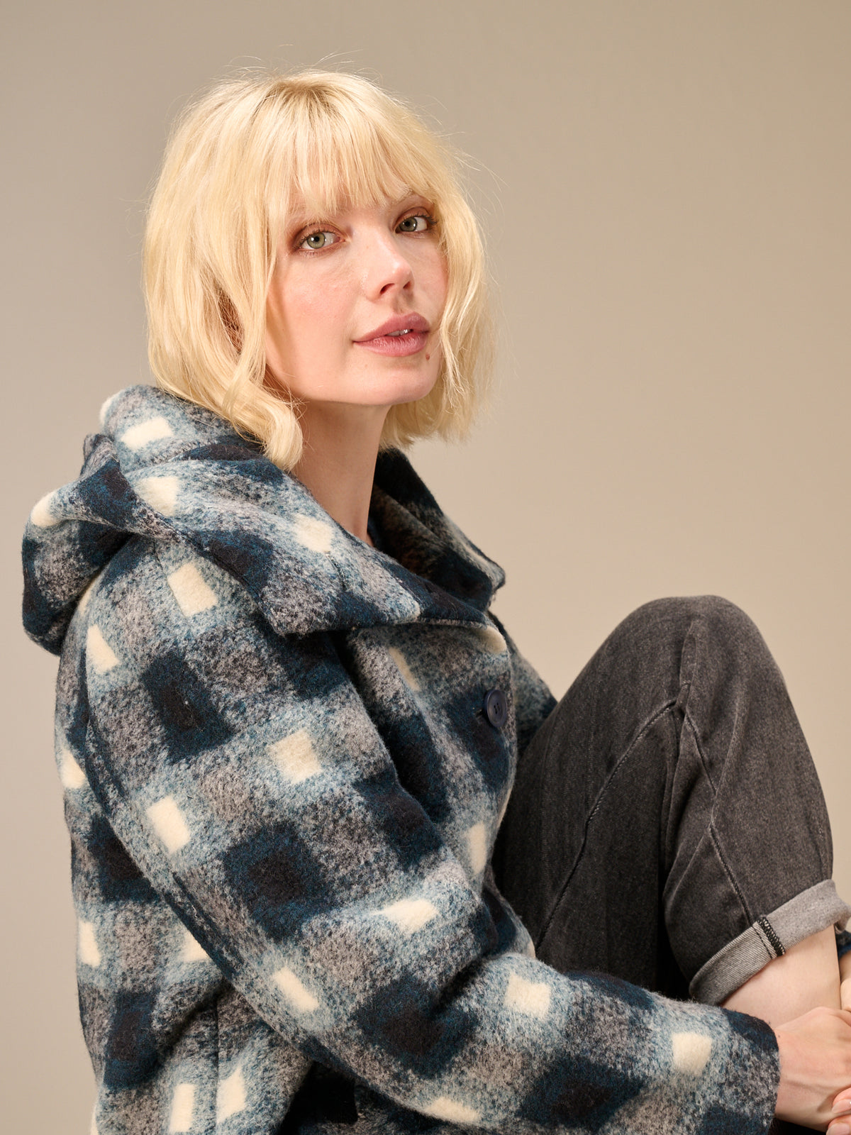 veste avec motif à carreaux