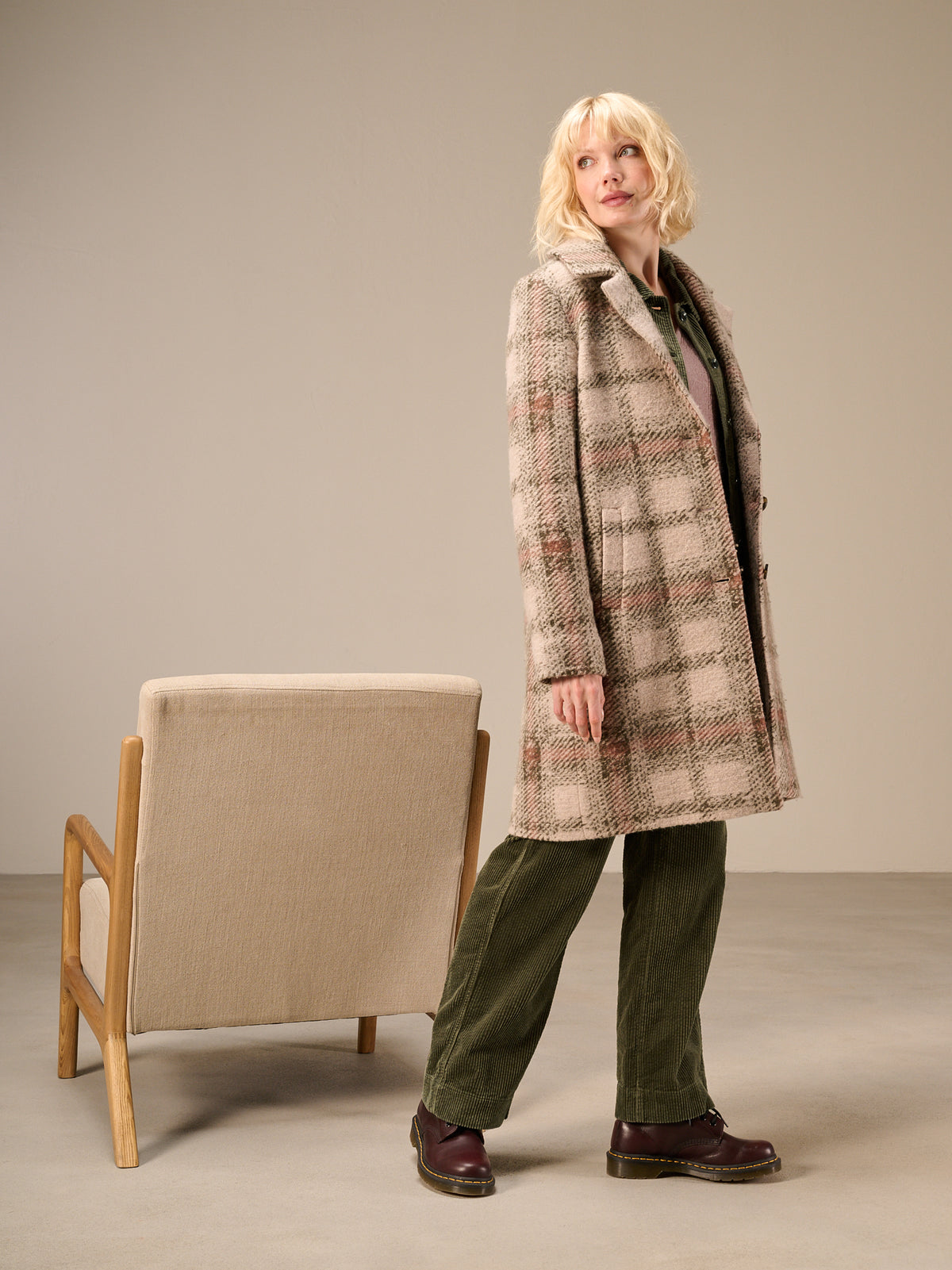 manteau avec motif à carreaux