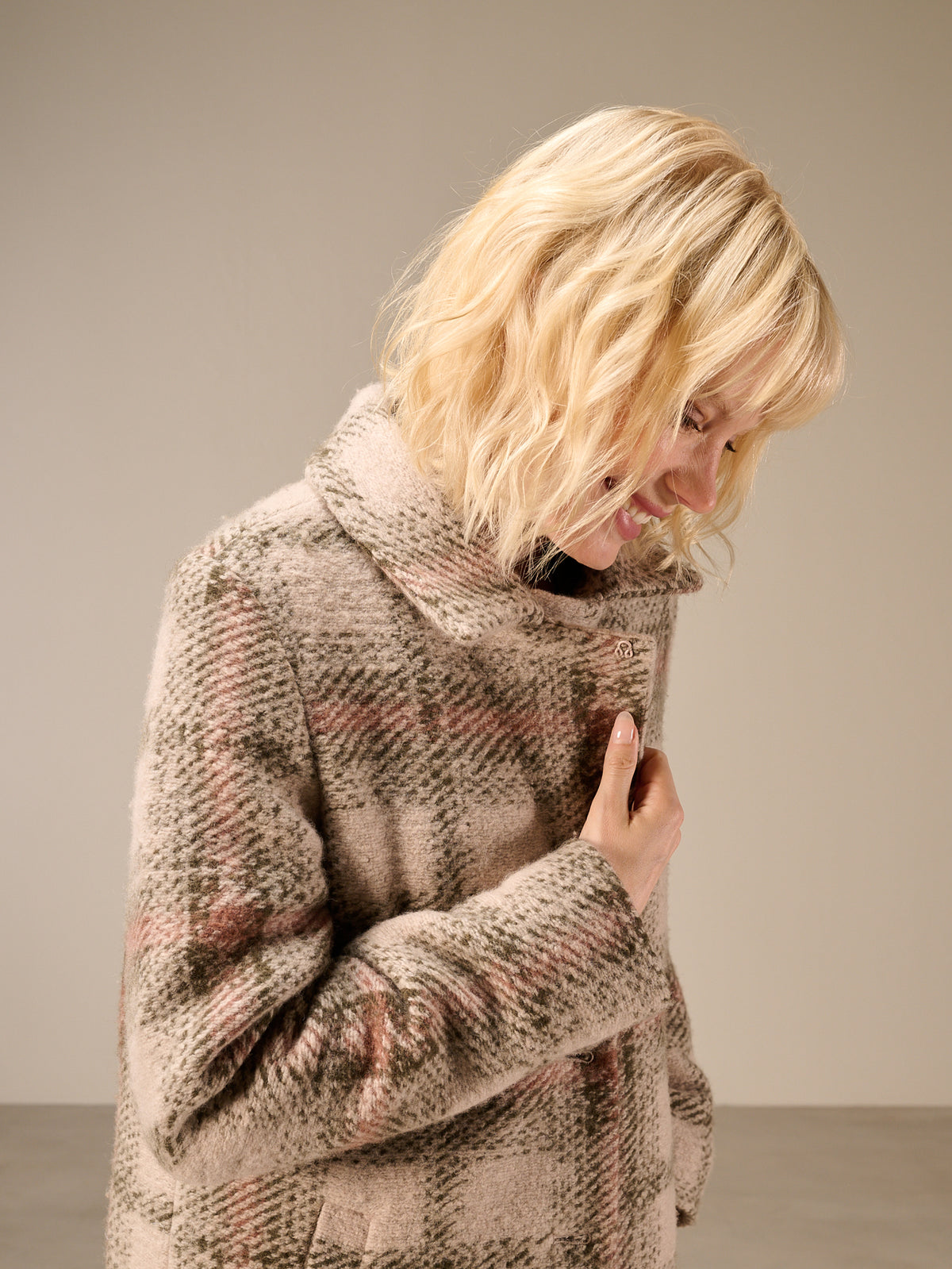 manteau avec motif à carreaux
