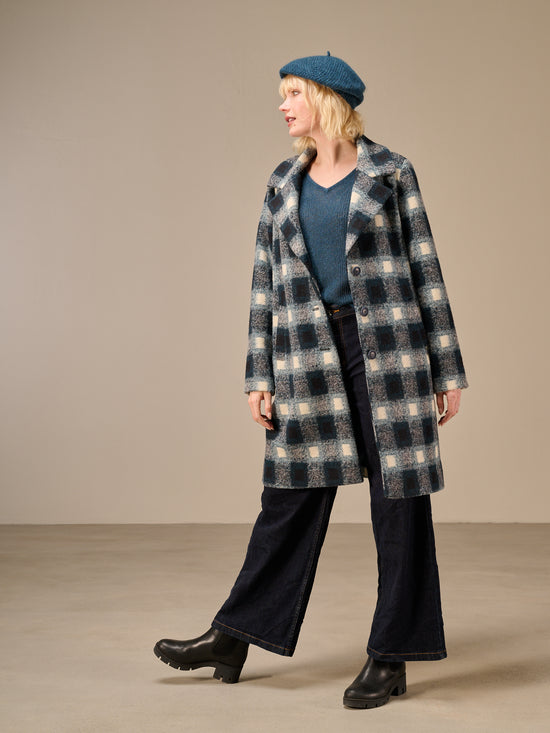 manteau avec motif à carreaux