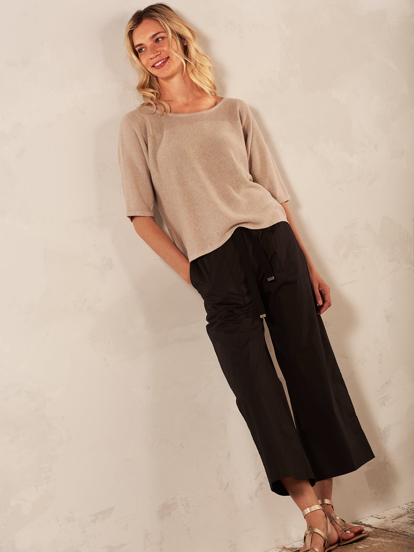Strickpullover mit Leinen