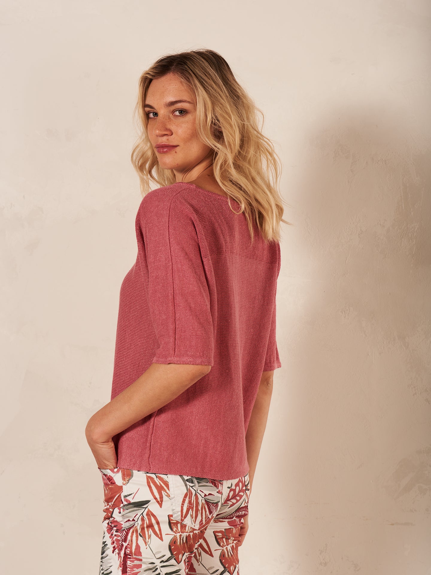 Strickpullover mit Leinen