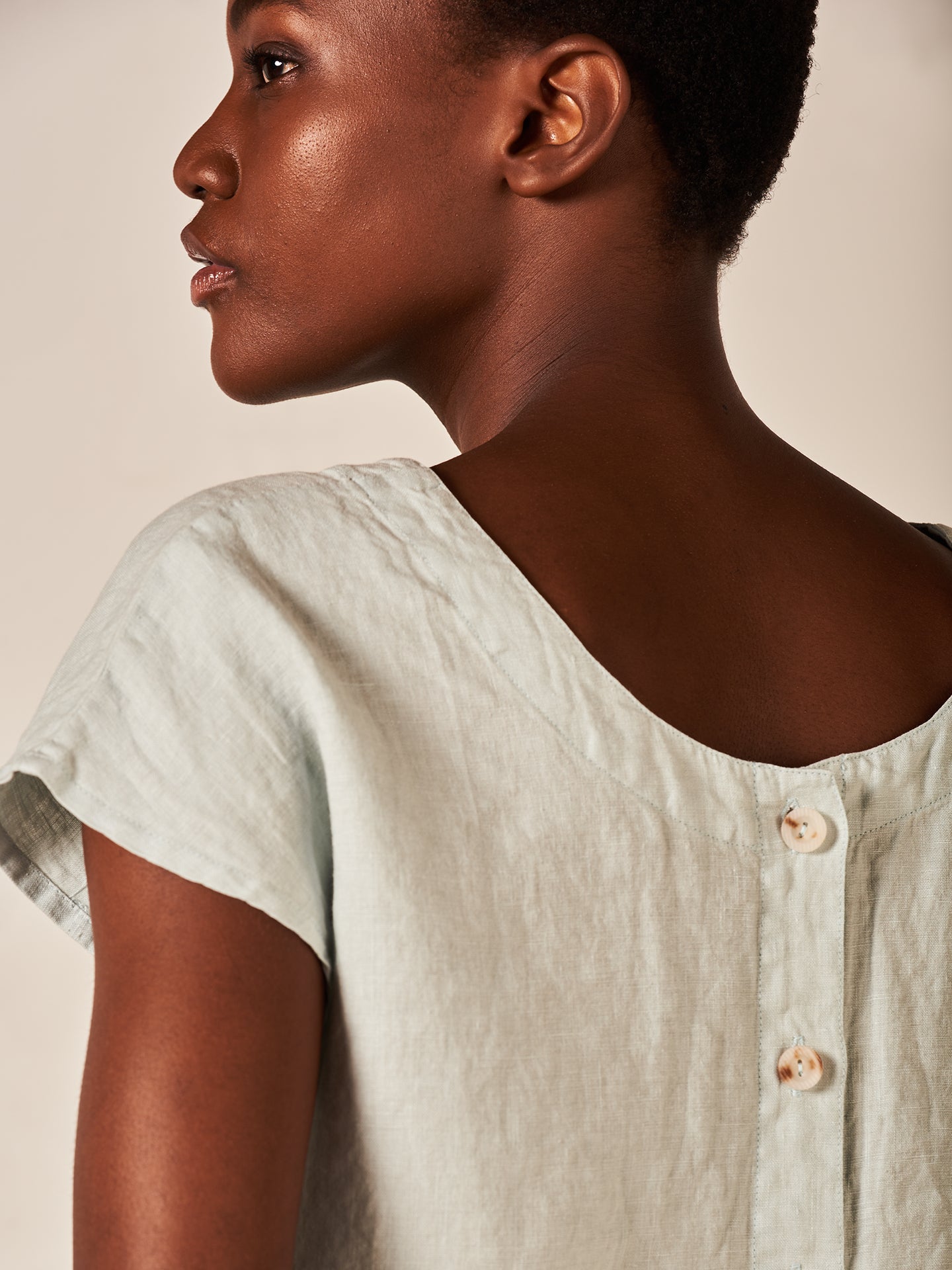 Bluse mit Leinen