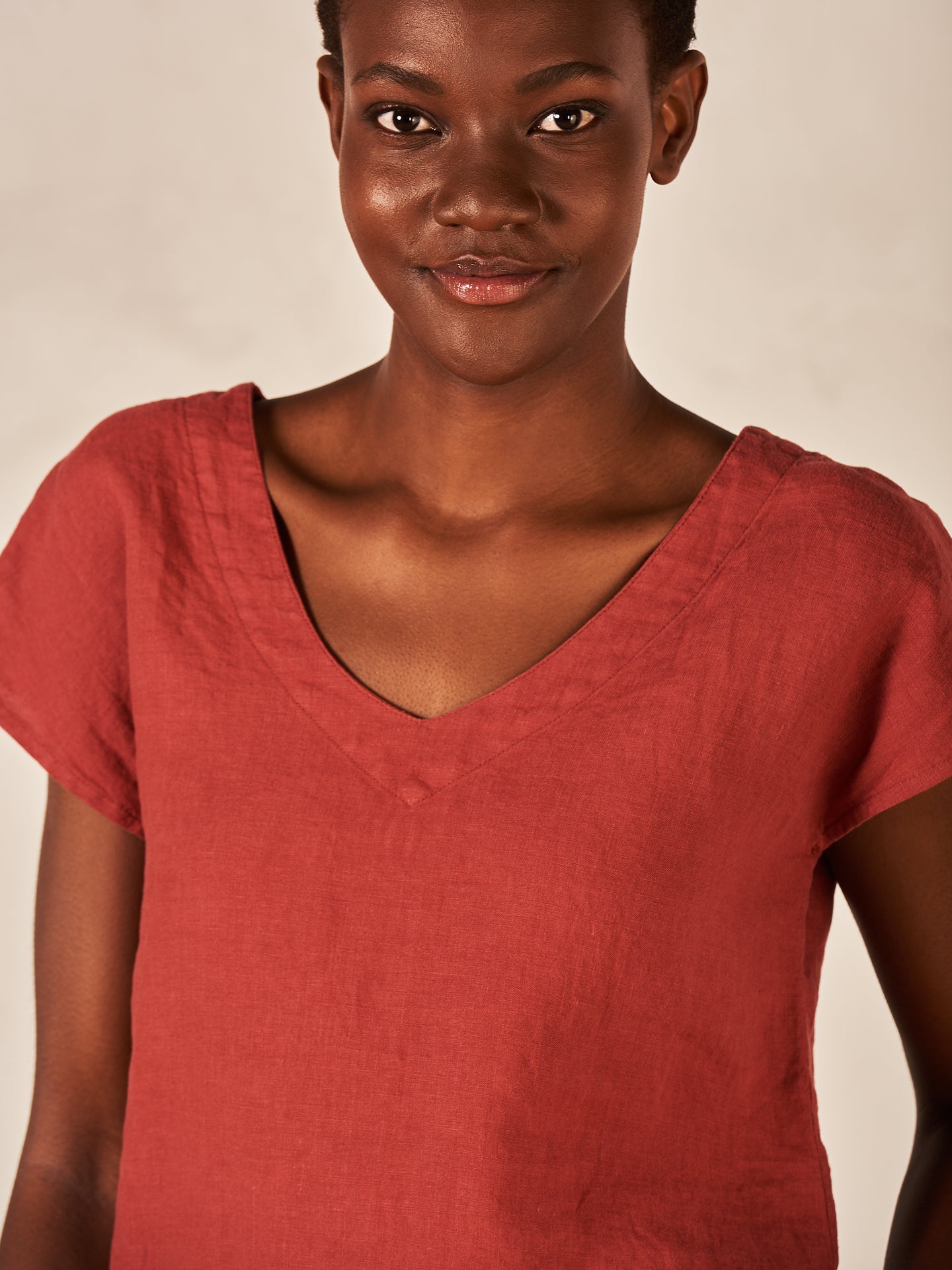 Bluse mit Leinen