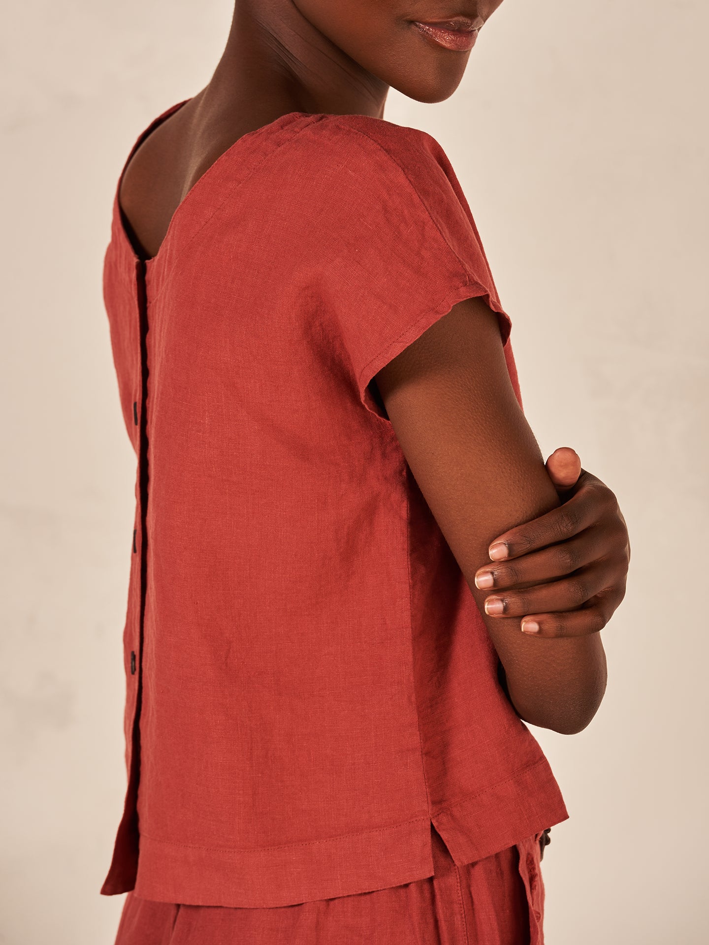 Bluse mit Leinen