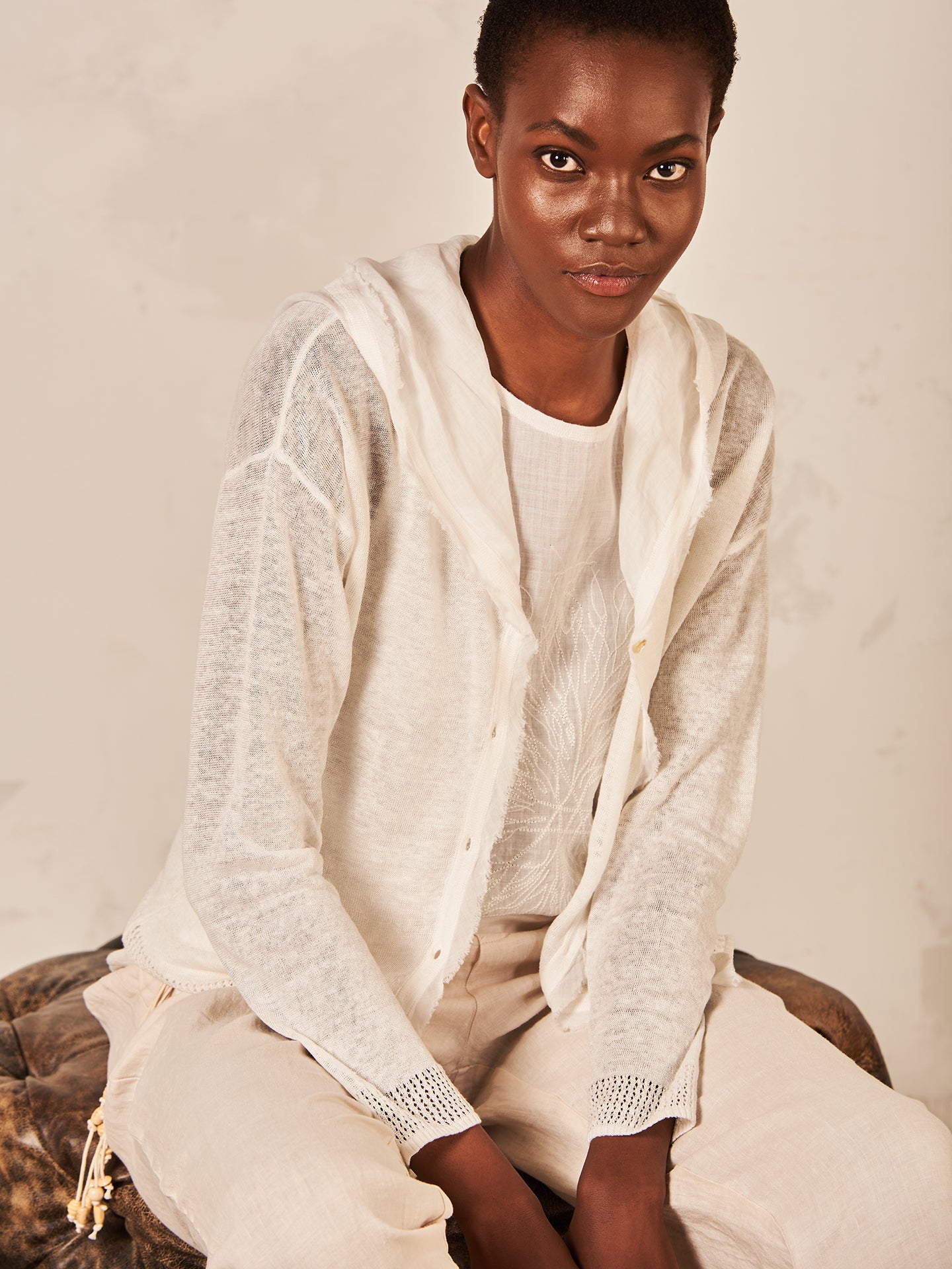 Strickjacke mit Leinen