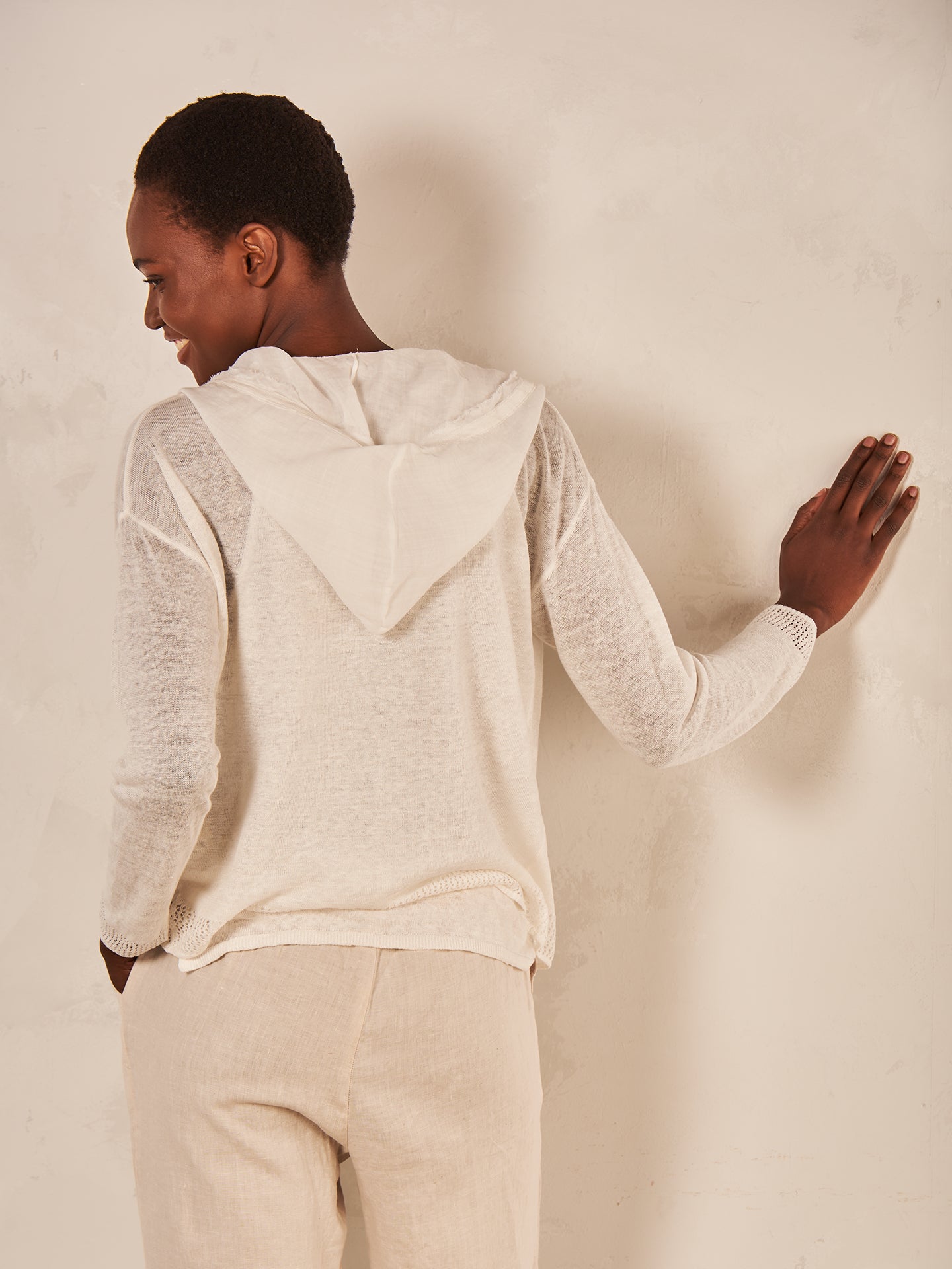 Strickjacke mit Leinen